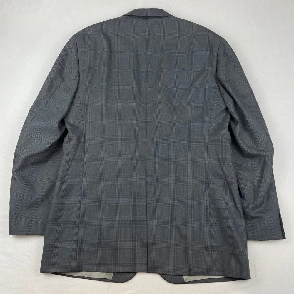 Ralph Lauren Polo University Club Men 40R Grey Glen Plaid Wool Blazer Sport Coat